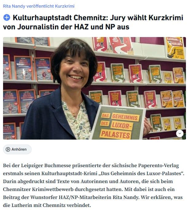 Artikel in der HAZ/Neuen Presse Wunstorf